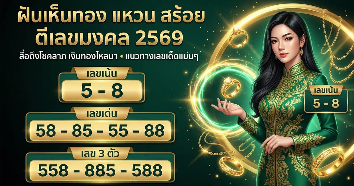 ทำนายฝันเห็นทอง ตีเลขอะไร เงินทองไหลมาเทมา 2569